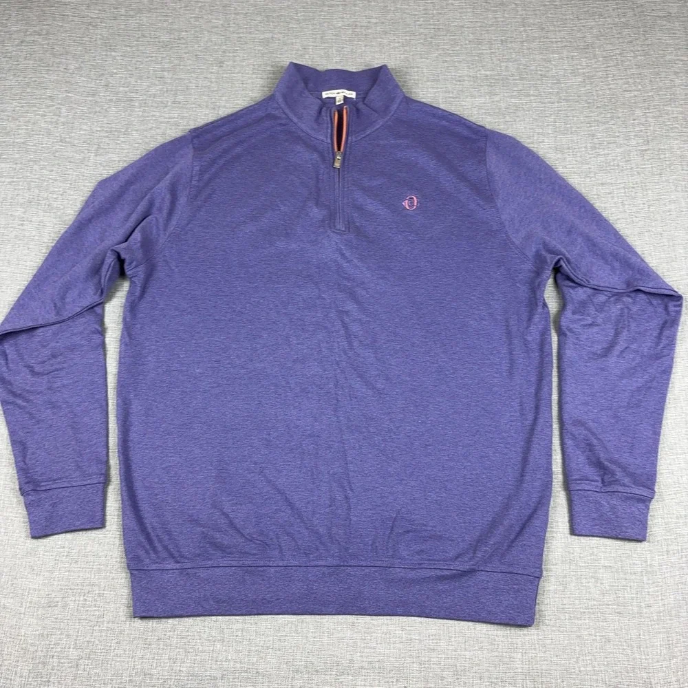 Peter Millar Oakmont Country Club Golf Vest Men's L Purple Full Zip Performance